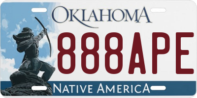 OK license plate 888APE
