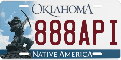OK license plate 888API