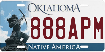 OK license plate 888APM