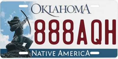 OK license plate 888AQH