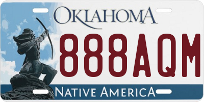 OK license plate 888AQM
