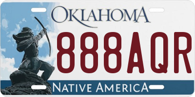OK license plate 888AQR