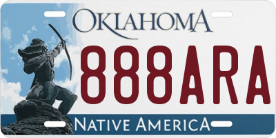 OK license plate 888ARA