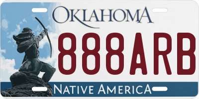 OK license plate 888ARB