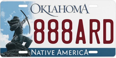 OK license plate 888ARD
