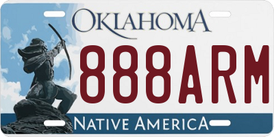 OK license plate 888ARM
