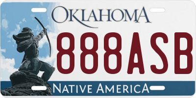 OK license plate 888ASB