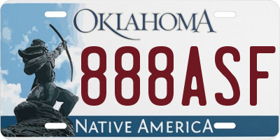 OK license plate 888ASF