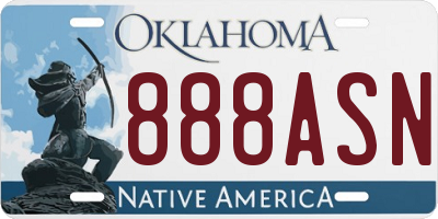 OK license plate 888ASN