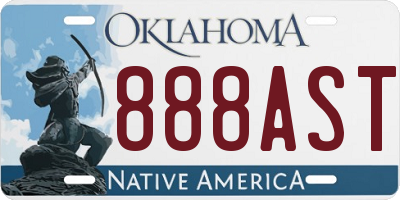 OK license plate 888AST