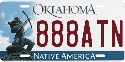 OK license plate 888ATN