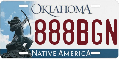 OK license plate 888BGN