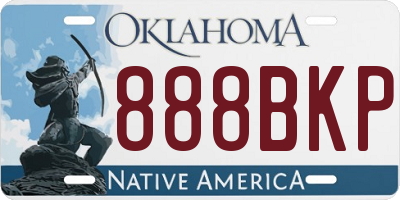 OK license plate 888BKP