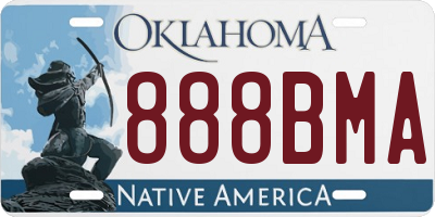 OK license plate 888BMA