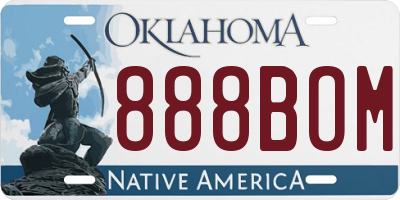 OK license plate 888BOM