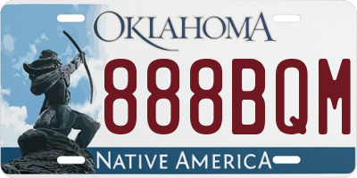 OK license plate 888BQM