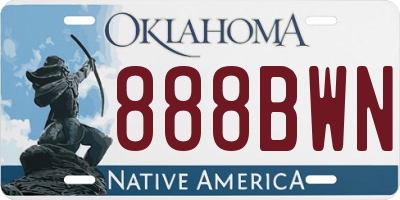 OK license plate 888BWN