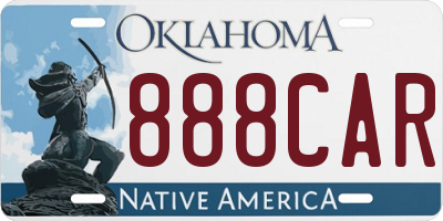 OK license plate 888CAR
