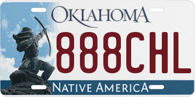 OK license plate 888CHL