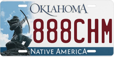 OK license plate 888CHM