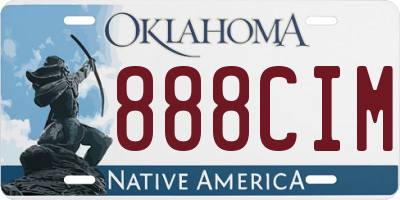 OK license plate 888CIM