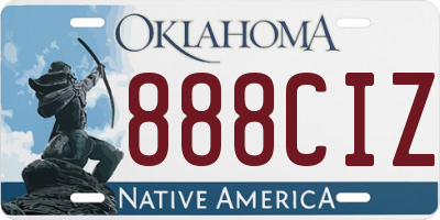 OK license plate 888CIZ