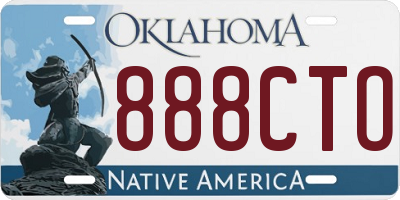 OK license plate 888CTO