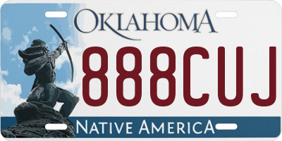 OK license plate 888CUJ