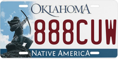 OK license plate 888CUW