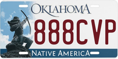 OK license plate 888CVP
