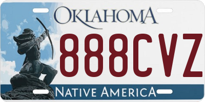 OK license plate 888CVZ