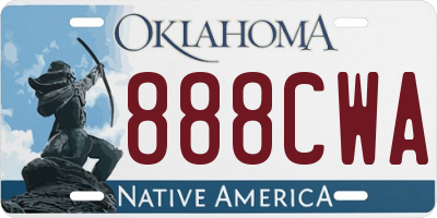 OK license plate 888CWA