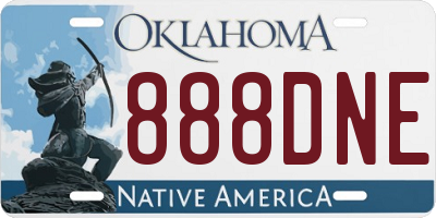 OK license plate 888DNE