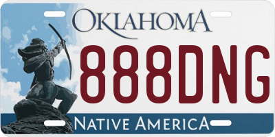 OK license plate 888DNG