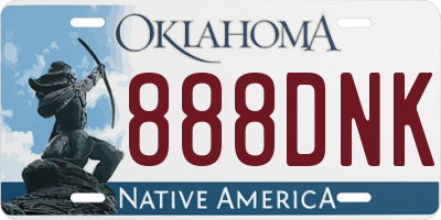 OK license plate 888DNK