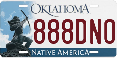 OK license plate 888DNO