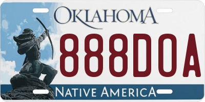 OK license plate 888DOA