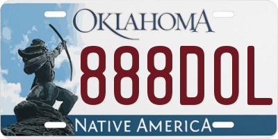 OK license plate 888DOL