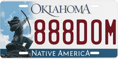 OK license plate 888DOM