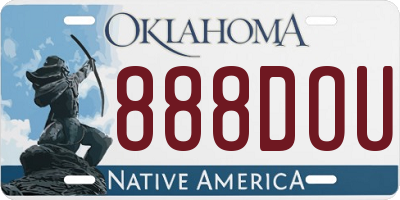 OK license plate 888DOU