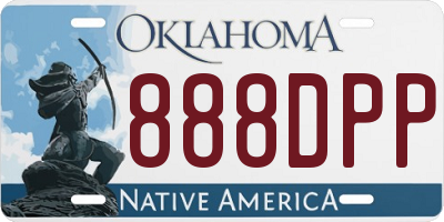 OK license plate 888DPP