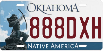 OK license plate 888DXH