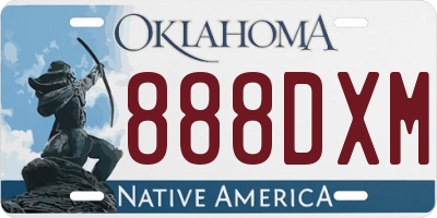 OK license plate 888DXM