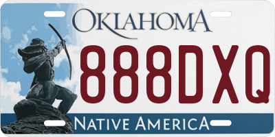 OK license plate 888DXQ
