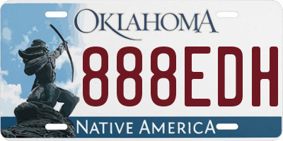 OK license plate 888EDH