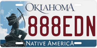 OK license plate 888EDN
