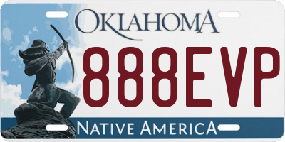OK license plate 888EVP