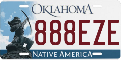 OK license plate 888EZE