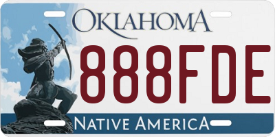 OK license plate 888FDE