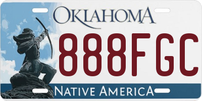 OK license plate 888FGC